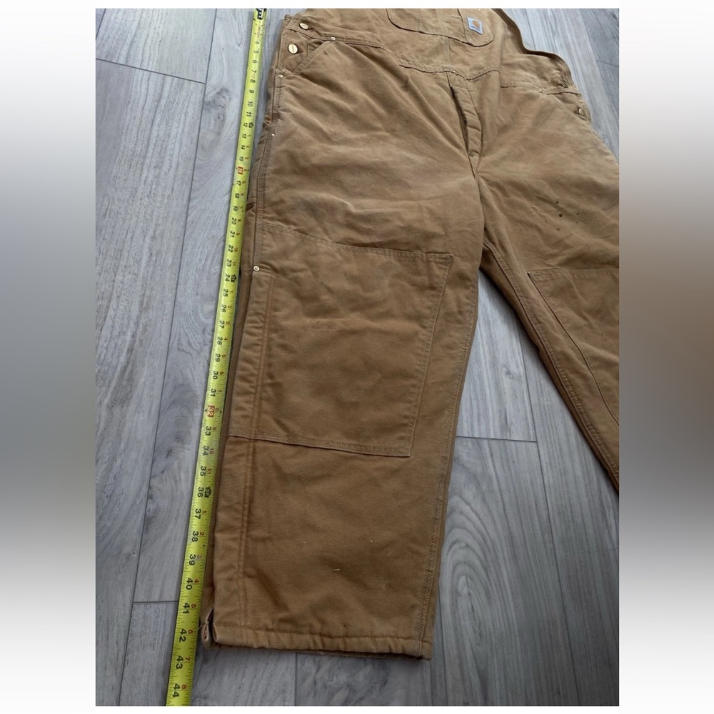 CARHARTT Brown, Bib‎ Overalls Lined  Workwear, Men’s Long Overalls, - Picture 12 of 16